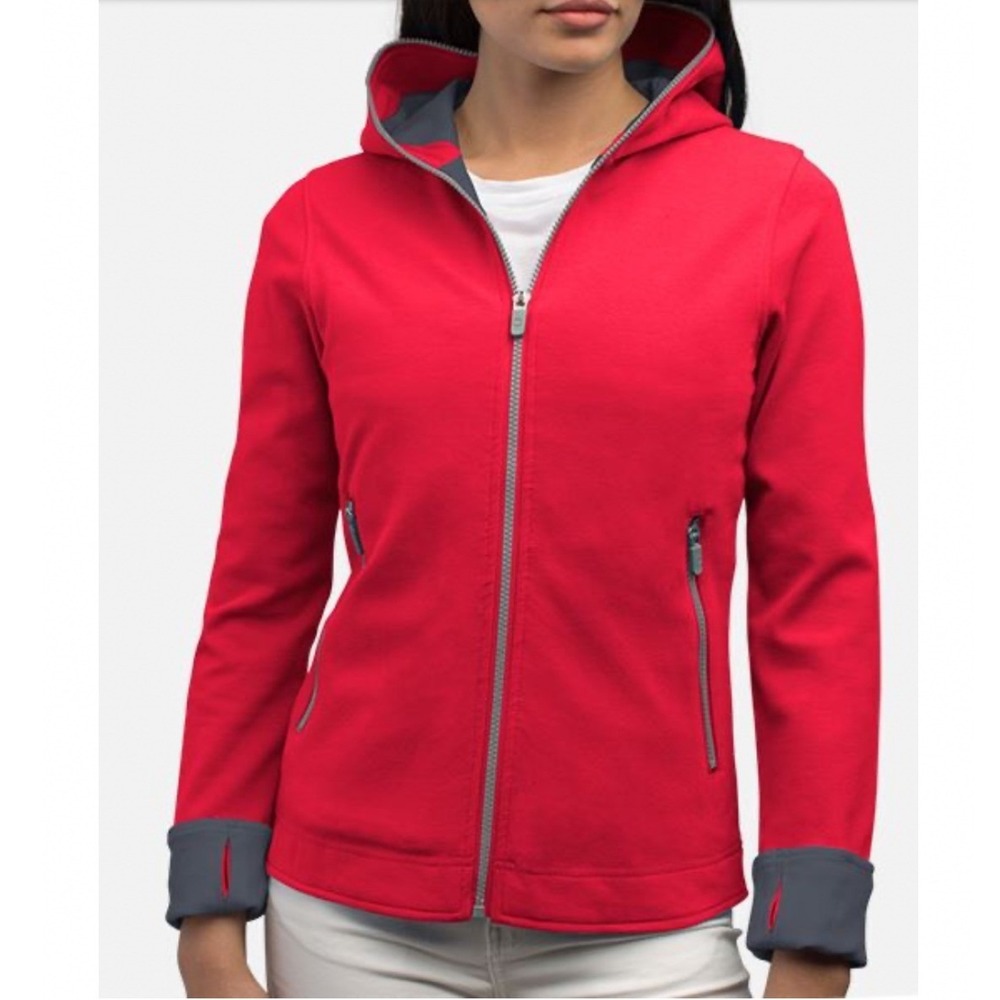 SCOTTEVEST Chloe Glow Hoodie Red Full Zip Hidden Pocket Travel Jacket Medium